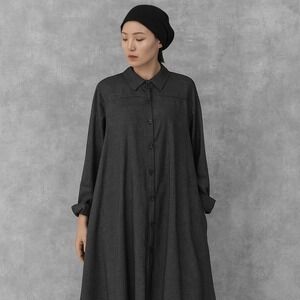 TOV‎ Classic Black Checkered Oversized Cotton Shirt Dress Tunic Size 42 L